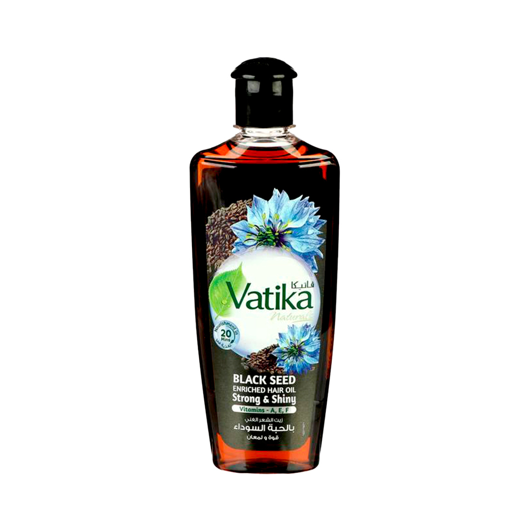 Масло для волос Dabur Vatika Black Seed Strong & Shine Дабур Ватика Черный тмин Восстановление и защита волос 200 мл.