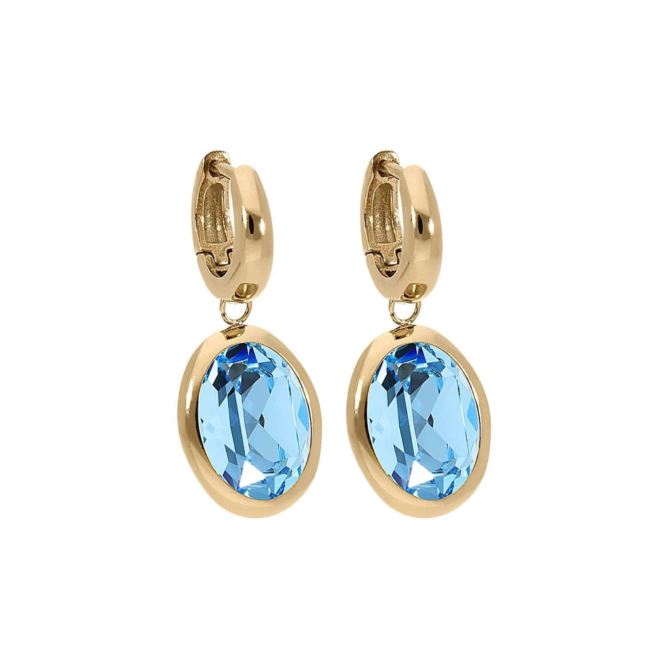 Серьги Qudo Creole TIVOLA small G aquamarine 310516 BL/G