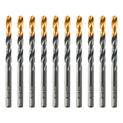 Сверло по металлу, 6 мм, HSS-Tin, Golden Tip, 10 шт. Denzel