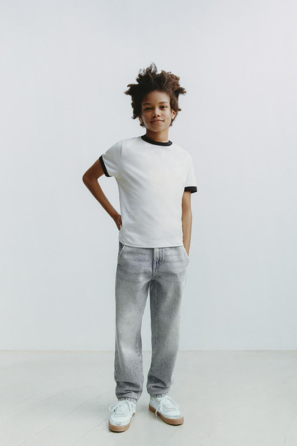 ZARA ДЖИНСЫ СВОБОДНОГО КРОЯ, ЗЕЛЕНОВАТО-СИНИЙ