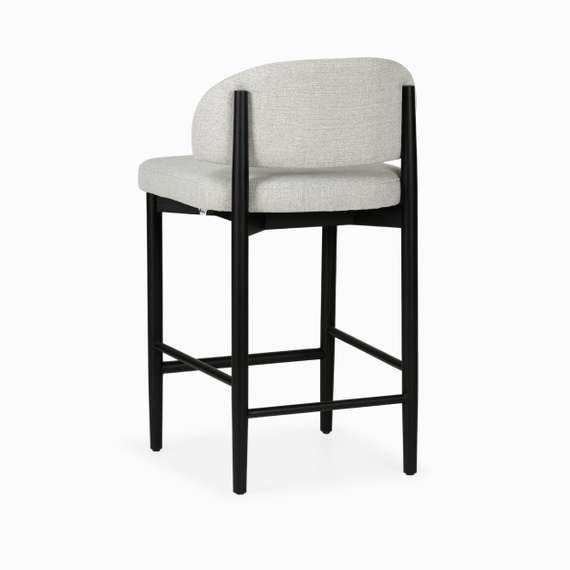 Полубарный стул Jeff, серая ткань, черные ножки