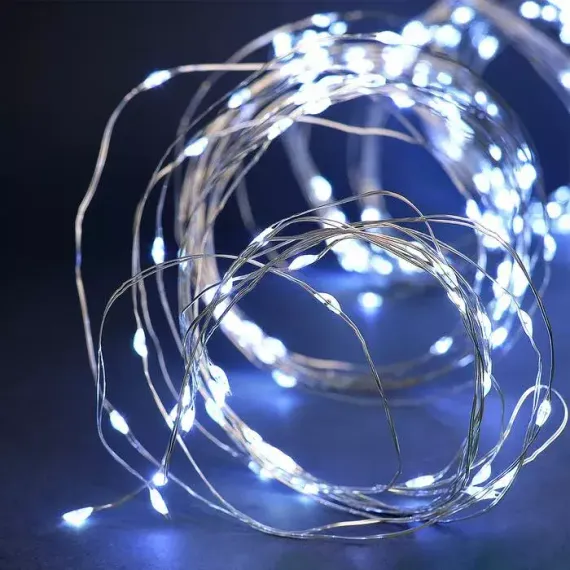 Занавес-роса 2.8×3 м. на крючках, пульт, IP20, серебристая нить, 300 белых LED, 8 режимов, USB, Luazon Lighting (4814716)