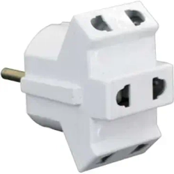 Тройник (разветвитель) 3 гнезда 10A/250В плоская вилка, белый