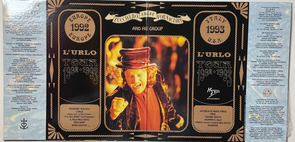 Винтажная виниловая пластинка LP Zucchero Sugar Fornaciari Miserere (Italy 1992)