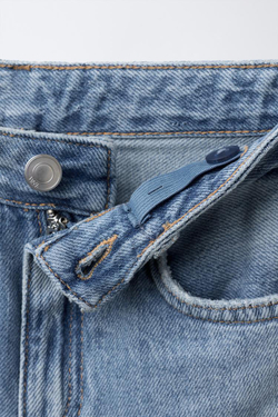 ZARA ДЖИНСЫ BARREL, СИНИЙ