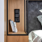 Выключатель одноклавишный с подсветкой (черный матовый)