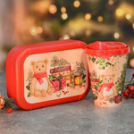 Набор "Игрушки" 2 предмета: ланч-бокс 0,85л, стакан 420мл с крышкой, цвет красный