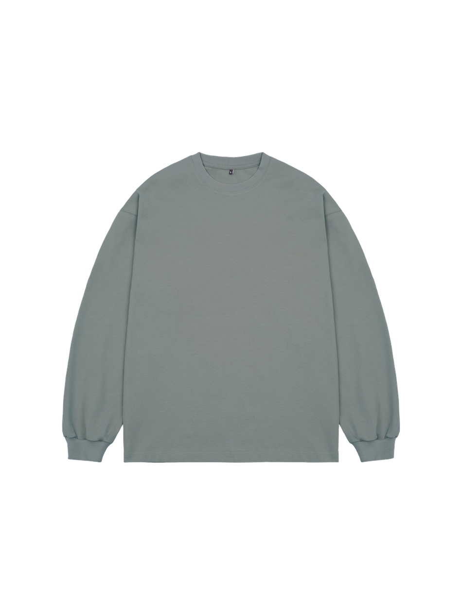 Лонгслив оверсайз (серо-зеленый) 230 г