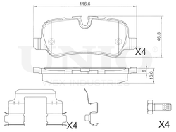 Колодки тормозные диск. задние UNIO BRP-20134