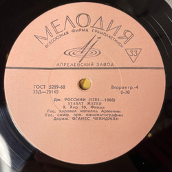 Винтажная виниловая пластинка LP Дж. Россини Stabat Mater 10 дюймов 2LP (СССР 1967)