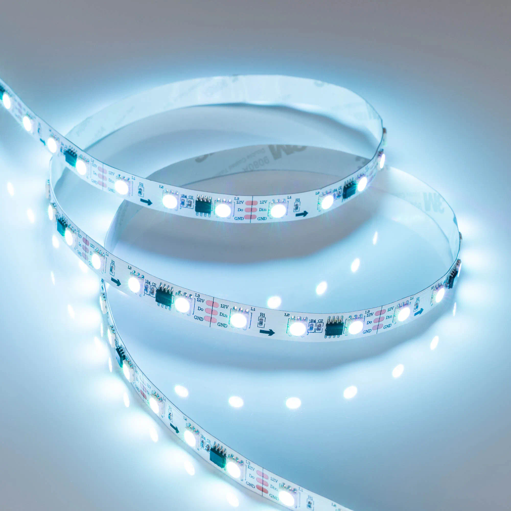 Светодиодная лента SPI-B60-10mm 12V RGB-PX3 (14.4 W/m, IP20, 5060, 5m) (Arlight, Открытый, IP20) 026367(2)