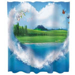 Штора для ванной комнаты Фотопринт 180*200 "СЕРДЦЕ" с кольцами 2425