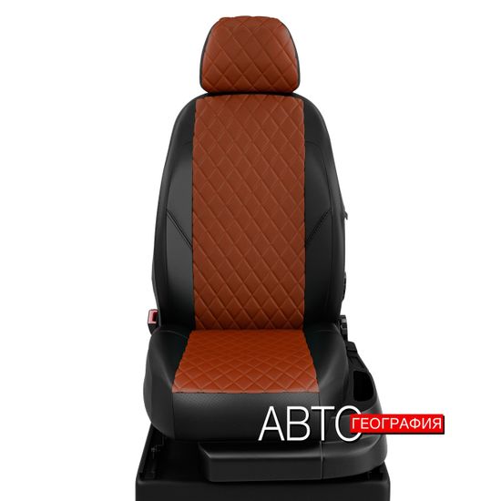 Чехлы на сиденья Citroen C-Crosser (2007-2013) из экокожи "Ромб"