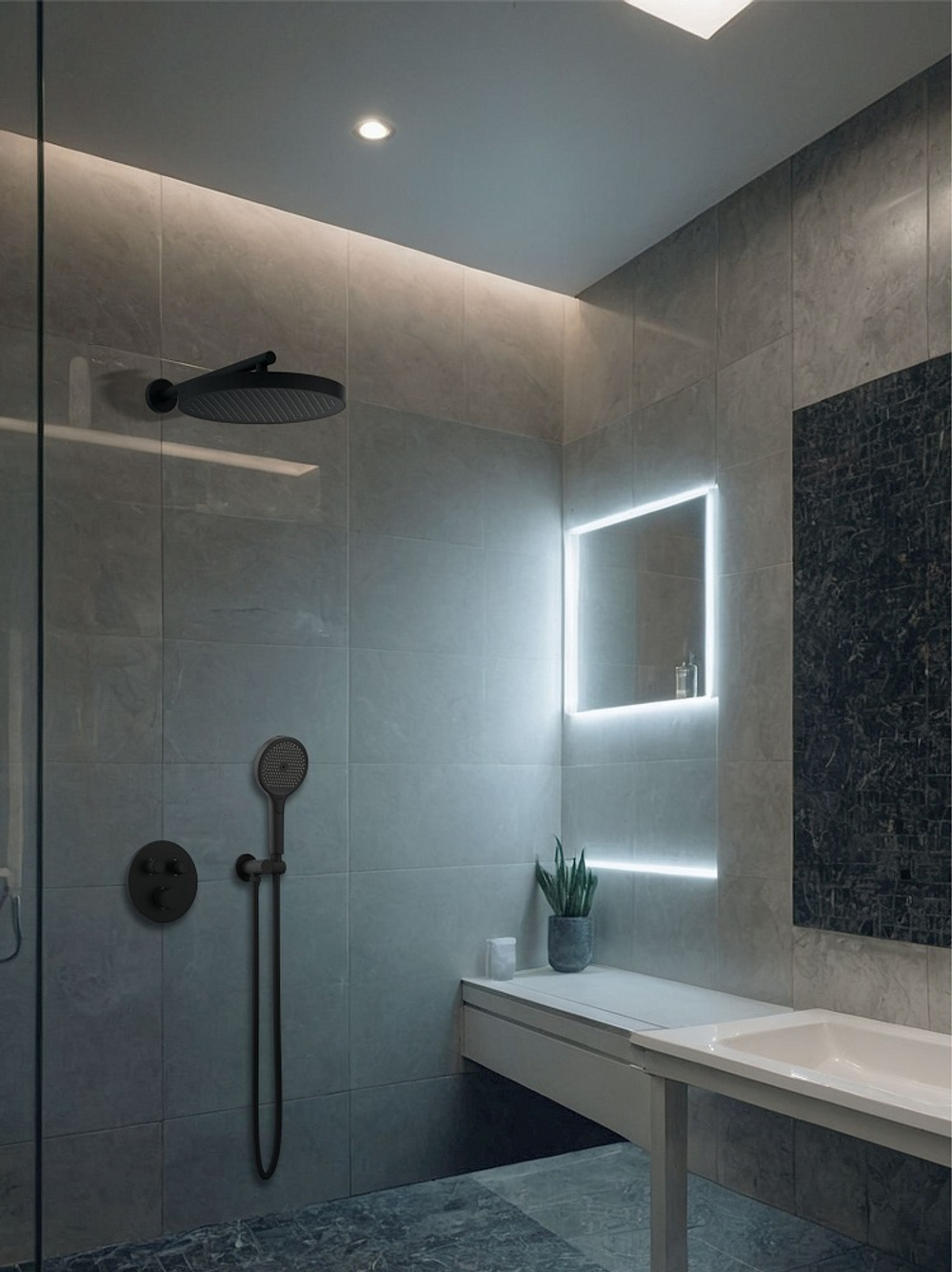 Душевая система с термостатом AltroBagno Bilancia 040415 Ni