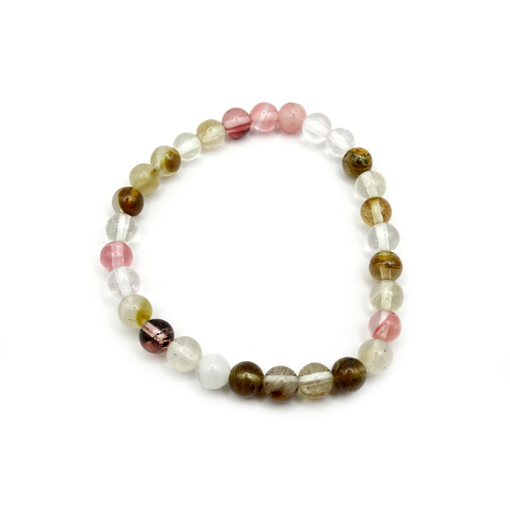Браслет Халцедон (прозрачный, золотистый, розовый) шар 6 мм