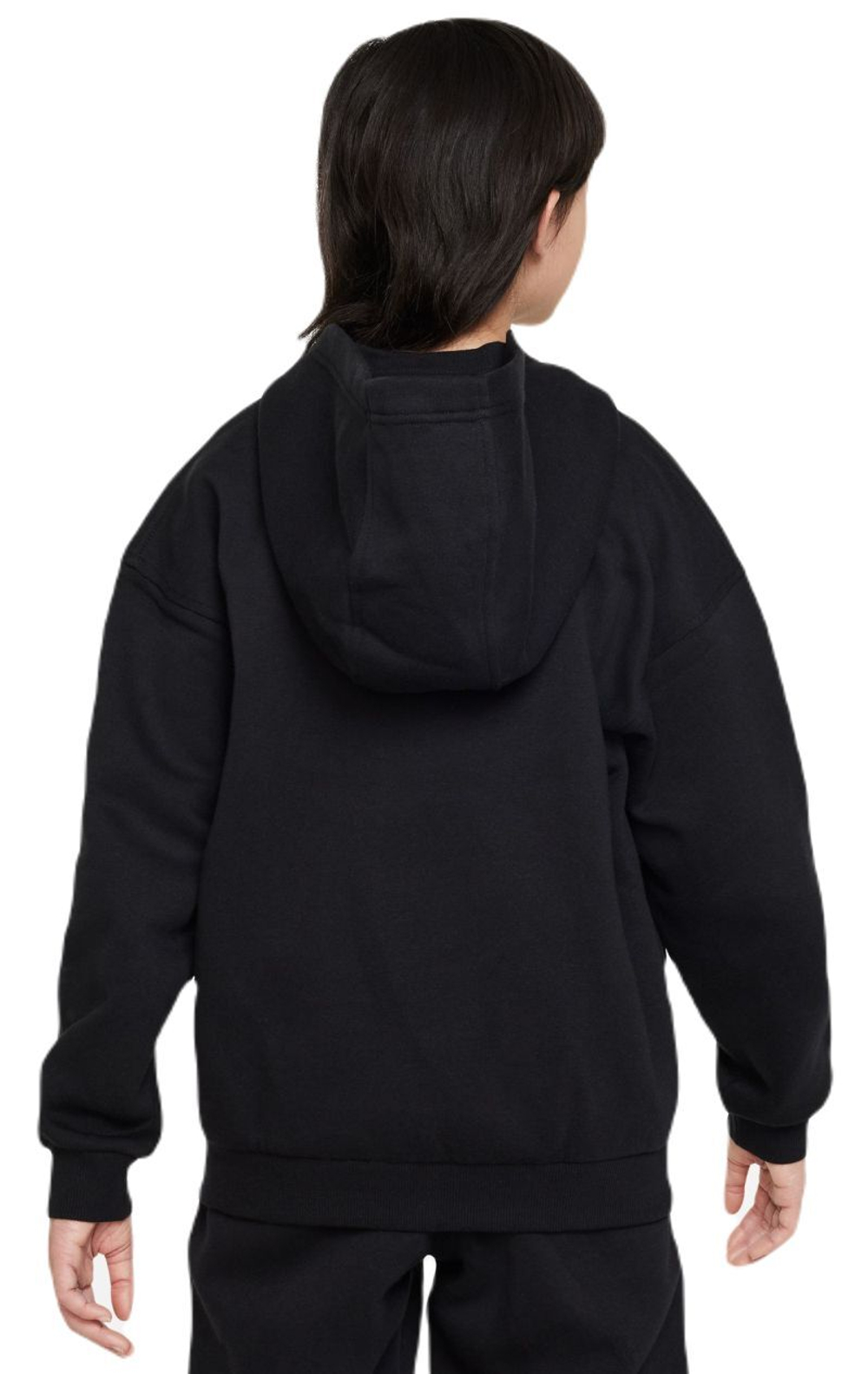 Детская теннисная куртка Nike Sportswear Club Fleece Oversized Full Zip Hoodie - black/white - Black