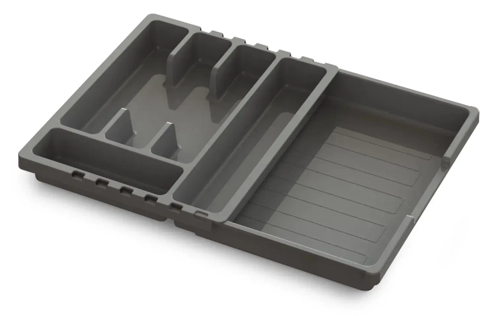 Лоток для столовых приборов раздвижной «Смарт» темно-серый С424ТСЕР