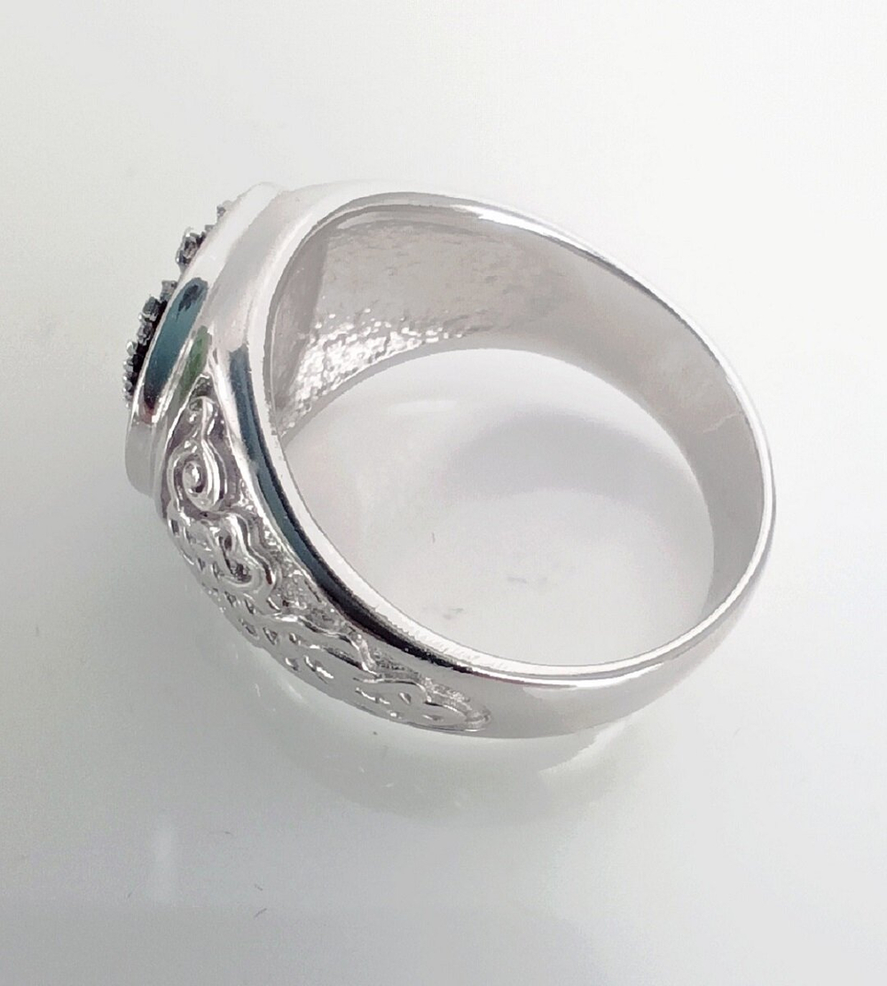 Печатка Эстерелла с ониксом, серебро, 925 проба, родирование/Ф