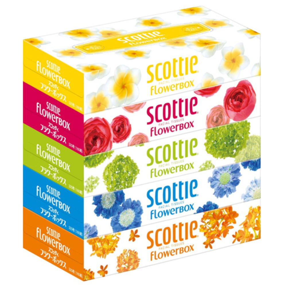 Салфетки двухслойные 160 шт. Crecia "Scottie Flowerbox"