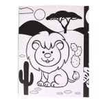 Раскраска 200х280 мм, Проф-Пресс "Волшебный черный. Дикие зверюшки", скрепка, 8 л., обл. мелов. картон., уф-лак