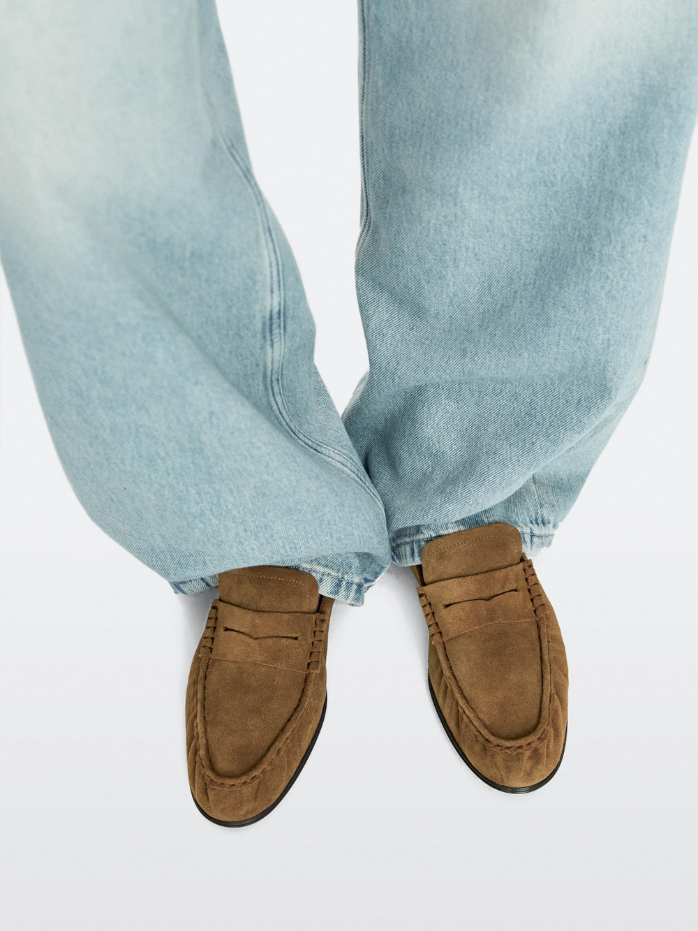 Massimo Dutti Лоферы из мягкой натуральной кожи, цвет верблюжьей шерсти