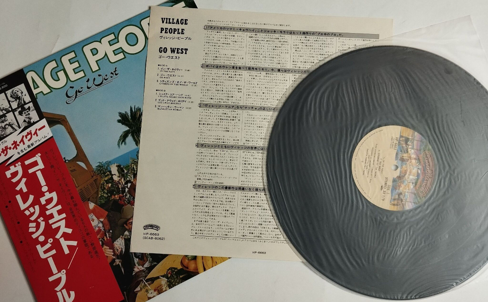 Винтажная виниловая пластинка LP Village People Go West (Japan 1979) (Obi)