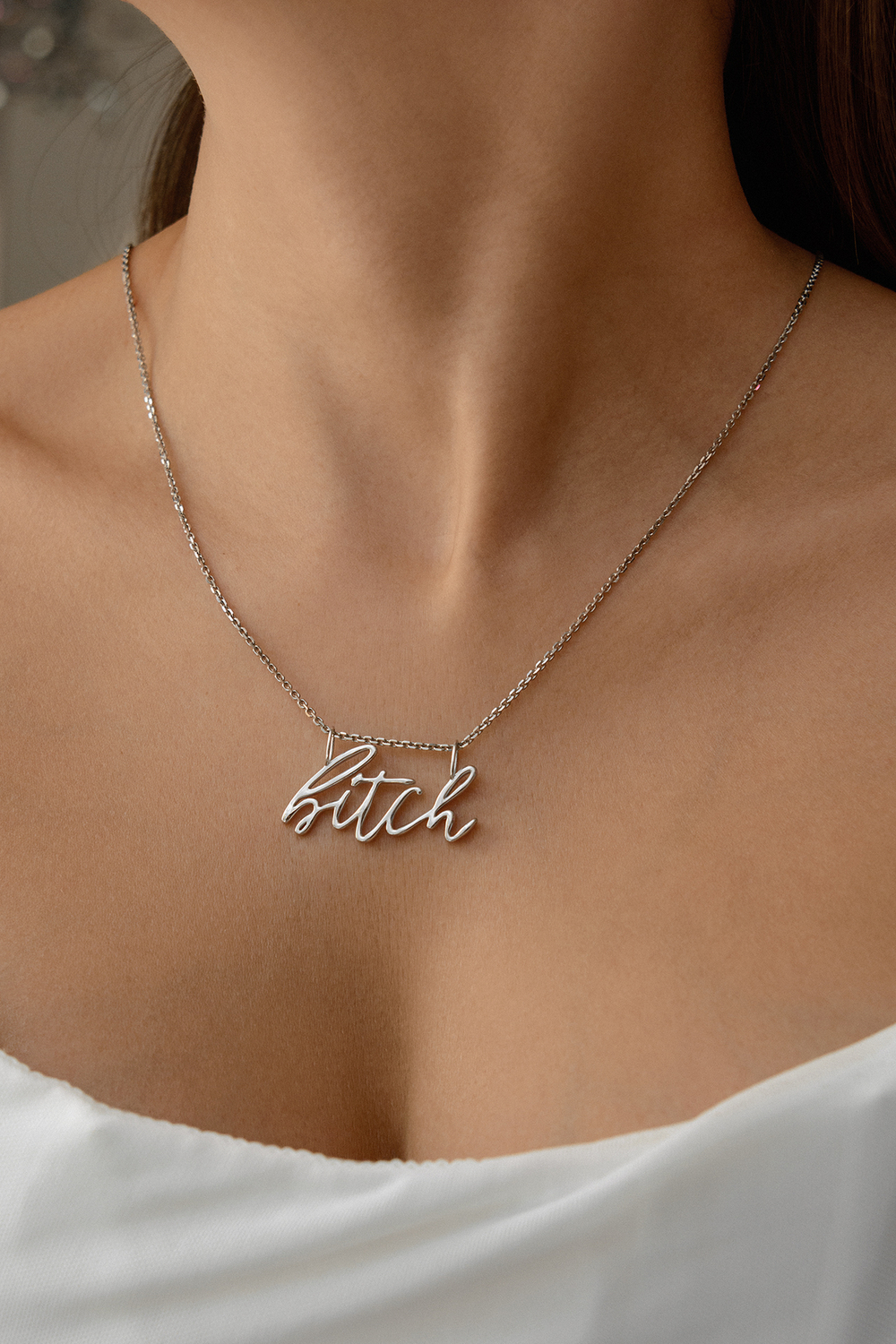 Подвеска из серебра "B!tch"
