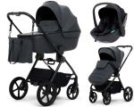 Детская коляска Rant Teo Soft 3 в 1 с автокреслом Miro Black Graphite