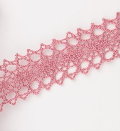 Кружево хлопковое/Тесьма вязаная 19.01.047, ш. 1,9-2 см, пыльная роза