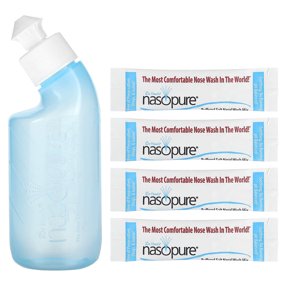 Nasopure, Dr. Hana's Nasal Wash, набор для промывания носа, для детей от 2 до 102 лет, набор из 6 предметов