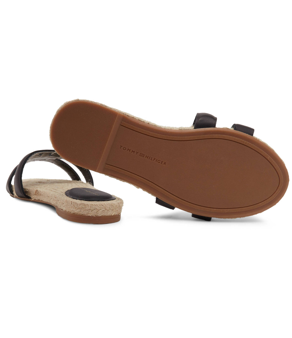 Шлепанцы кожаные emboss Tommy Hilfiger - черный(FW0FW07928)