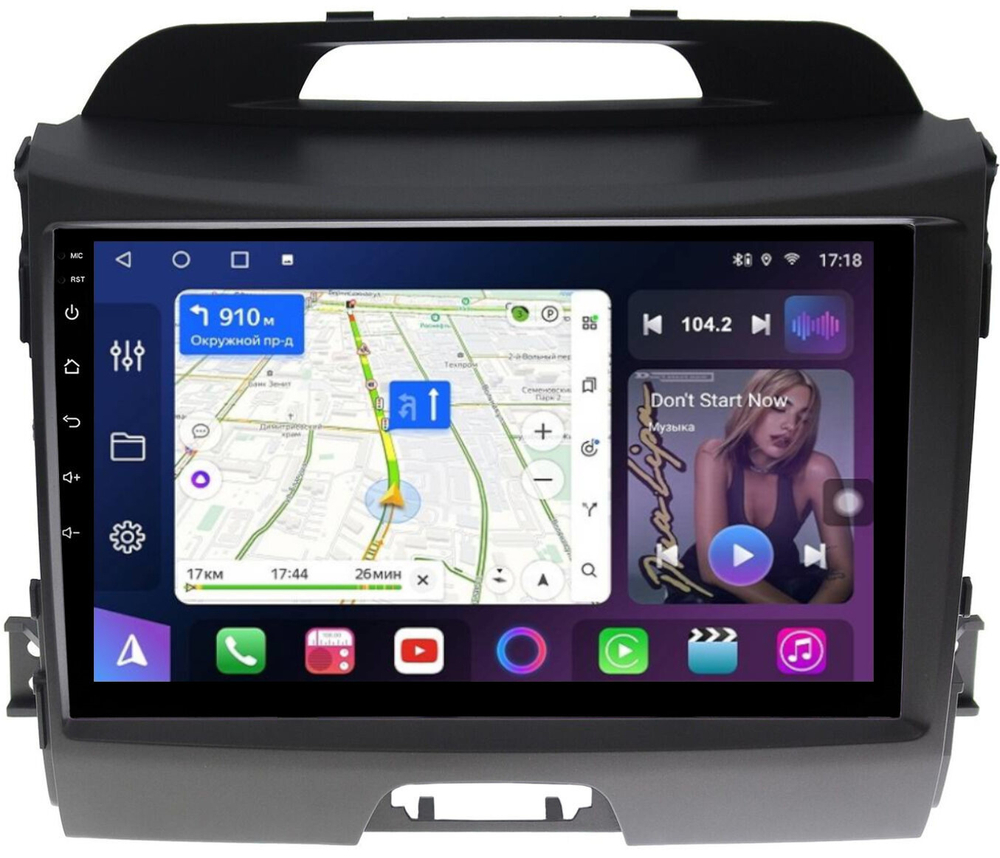 Магнитола для KIA Sportage 3 2010-2016 - FarCar 537M монитор 9" QLED на Android 13, 8 ядер (TS18), CarPlay, 4G SIM-слот