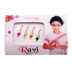 Бинди Ravi Bindi India Веселая радуга со стразами на лоб 4 шт