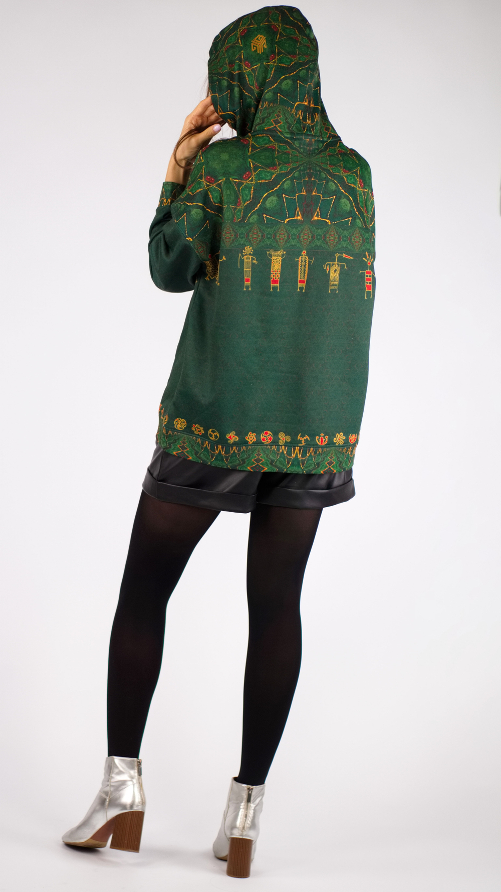 Худи «Петроглифы», принт по мотивам наскальных рисунков североамериканских индейцев