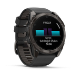 Смарт-часы Garmin Fenix 8, AMOLED Sapphire, 51 мм, угольно-серый DLC, пепельно-черный силиконовый ремешок, 010-02905-21