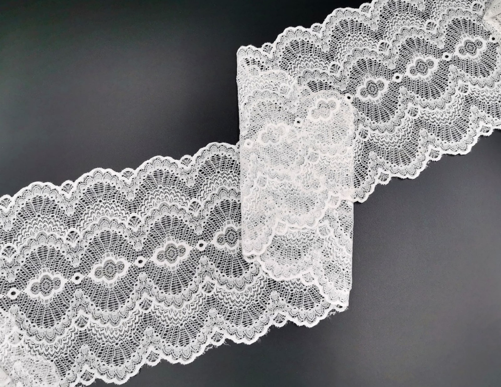 Эластичное кружево, 20 см, молоко, (Арт: EK-2250), м