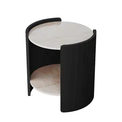 Столик Lagom Stone D 43 см высота 45 см (камень LC, черный)