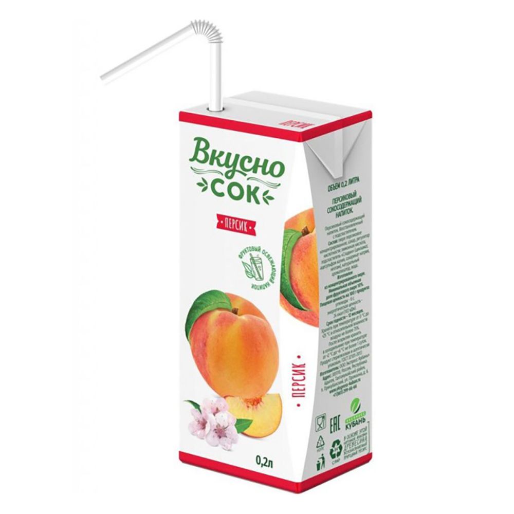 Напиток ВКУСНО СОК персик 0,2л