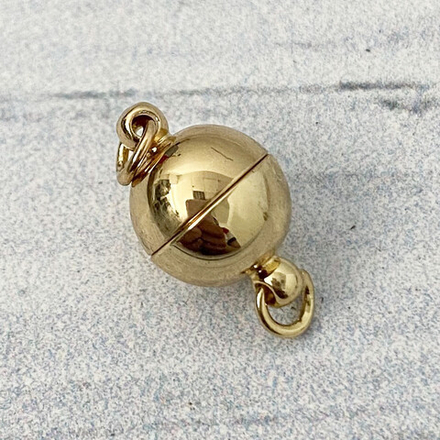 Замок магнитный с колечками, цвет золото, размер 12*8 мм, цена за 1 шт