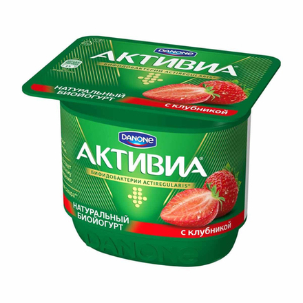 Биойогурт Активиа Клубника 120 гр