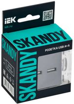 SKANDY Розетка USB A+A 3,1А SK-R15Gr серый IEK