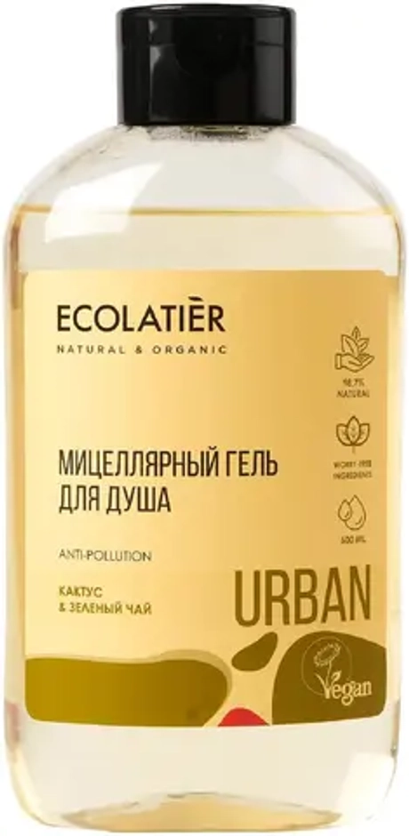 Ecolatier Urban Мицеллярный гель для душа Кактус и зелёный чай 600 мл (71685)