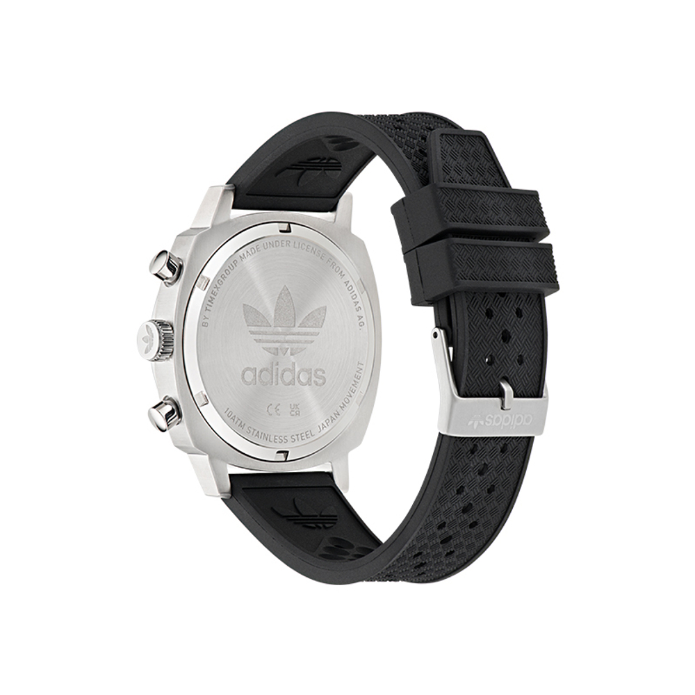 Adidas Originals Wrist Watch Quartz Movement Rubber Strap 44mm Black Dial Unisex 100m Water Resistant