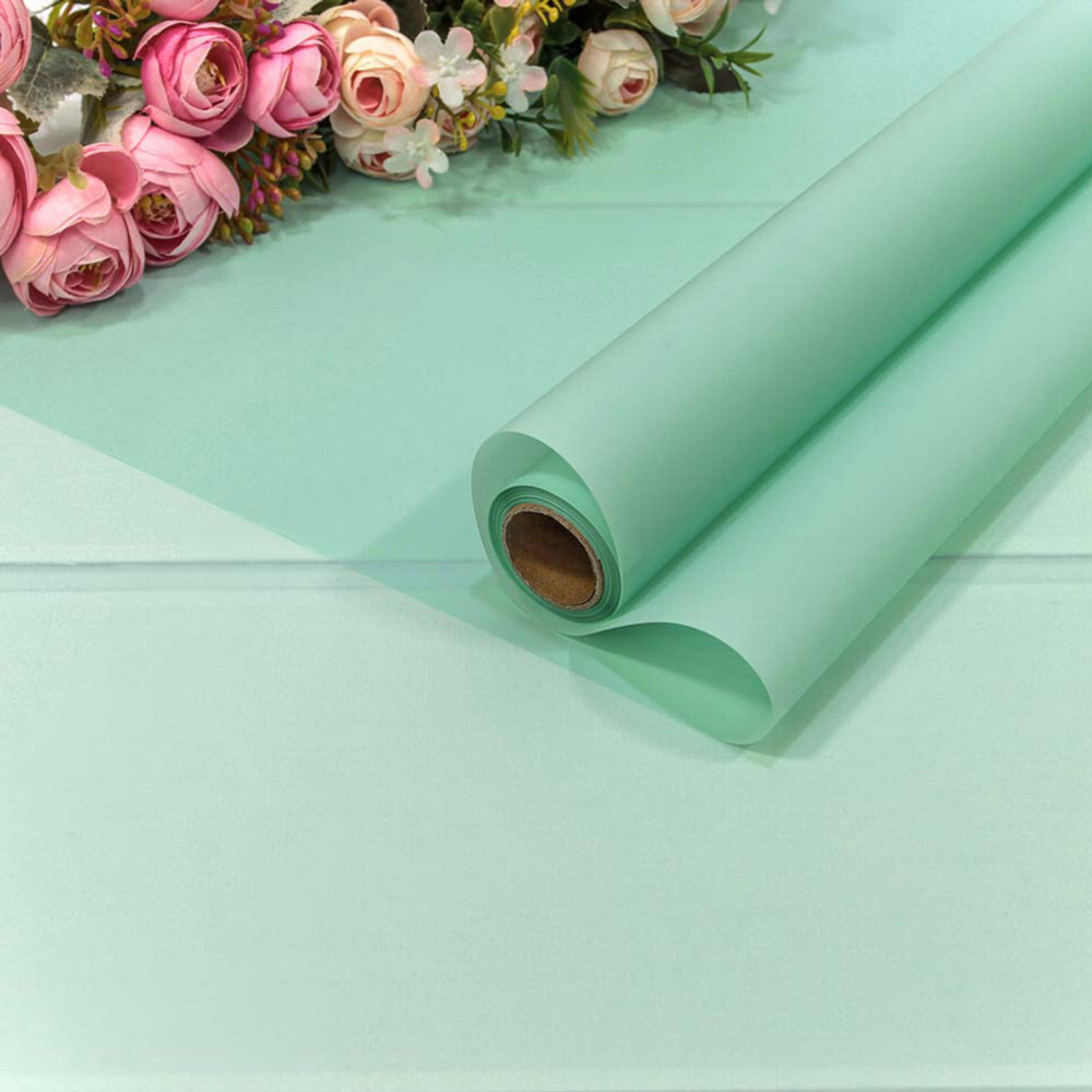 Пленка В рулоне 10 м х 58 см однотонная (Голубой)