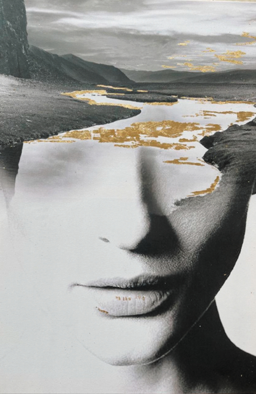 Картина на натуральном холсте 70х100см Garda Decor Mystique-3 с золотой поталью