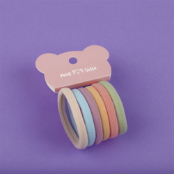 Резинки для волос MESHU "Essence thin", пастельные ассорти, 6шт., диаметр 4см, европодвес MS_60544