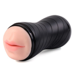 Двухсторонний мастурбатор вагина и ротик в тубе Gina (Цвет: черный)