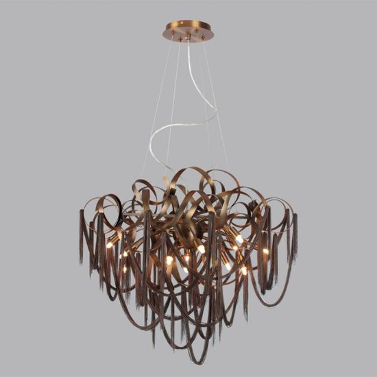 5066/12 HALL ODL24 519 античн.бронза/коричневый/металл/металл Люстра G9 12*40W CHAINY