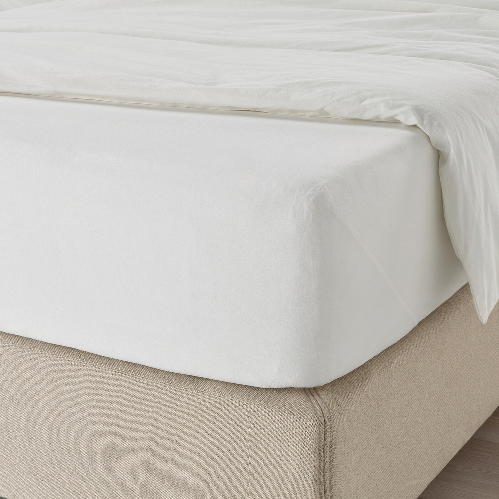 IKEA DVALA  (ИКЕА ДВАЛА)  -  Простыня на резинке, белая, 80x200 см