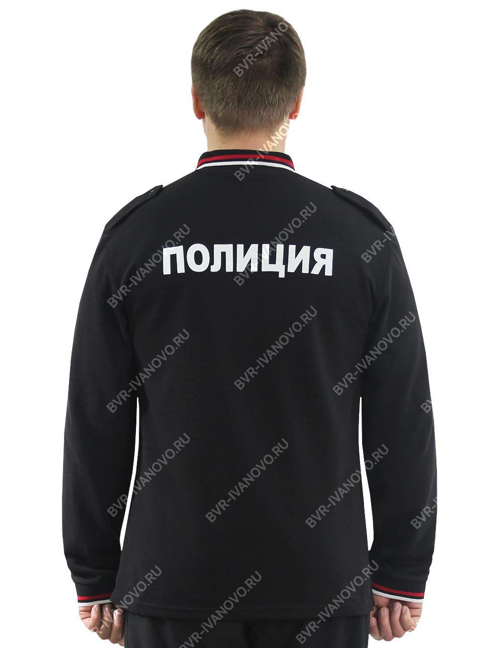Рубашка Поло Полиция цв.Чёрный (длинный рукав)